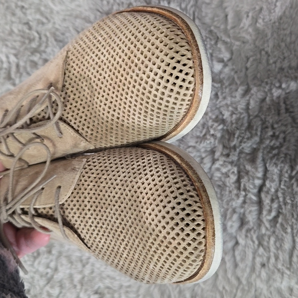 Amalfi tan suede perforated lace up oxfords size 9 - Picture 8 of 10